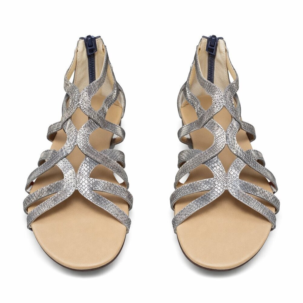 VAN ELI Gray Tan Open Toe Sandals Shoes Size 6.5M
